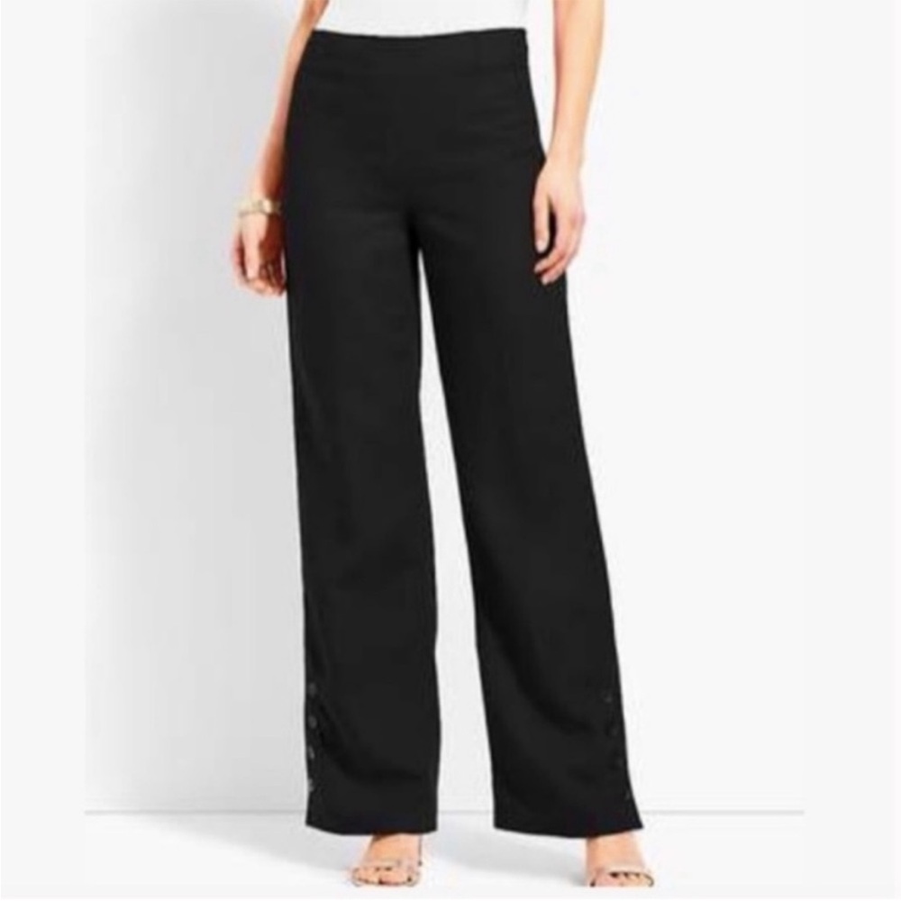 Talbots Linen High Waist Wide Leg Pants Size 10 trousers casual summer beach